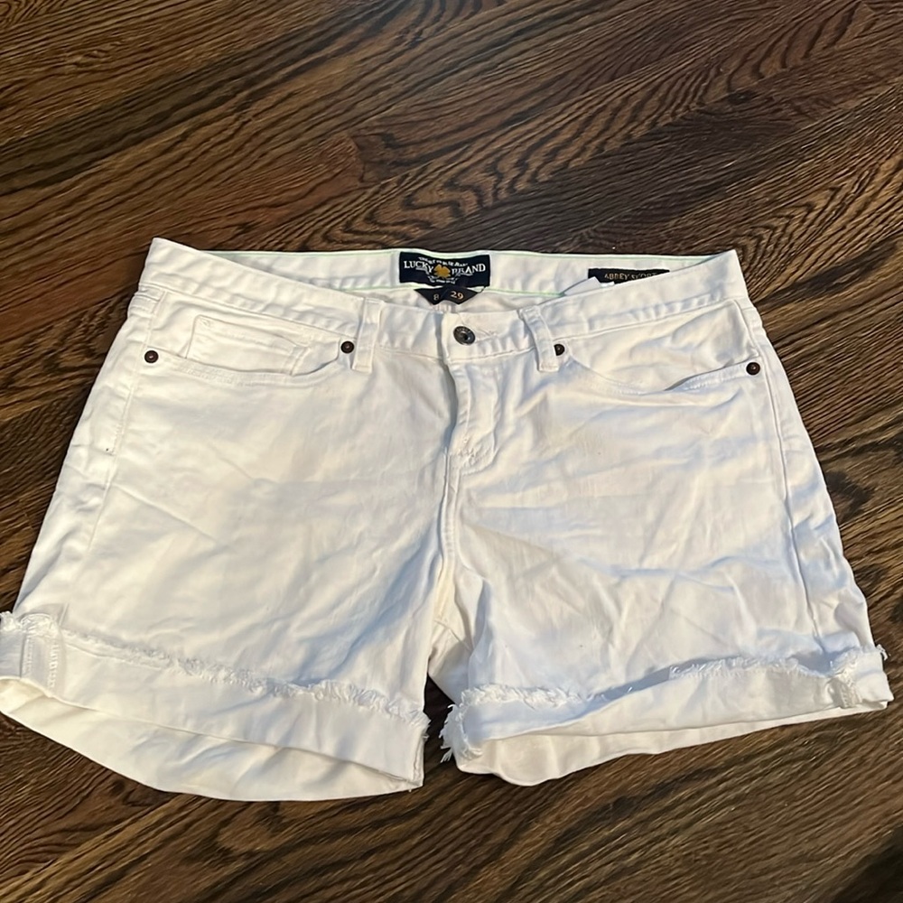 Lucky Brand white Abbey Denim Shorts size 8, NWOT